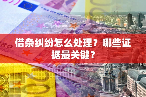 武汉借条纠纷怎么处理？哪些证据最关键？