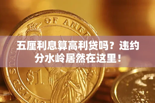 武汉五厘利息算高利贷吗？违约分水岭居然在这里！