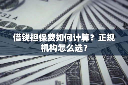 武汉借钱担保费如何计算？正规机构怎么选？