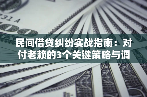 武汉民间借贷纠纷实战指南：对付老赖的3个关键策略与调解盲区解析