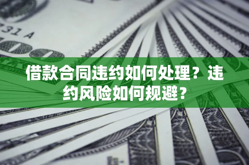 武汉借款合同违约如何处理？违约风险如何规避？